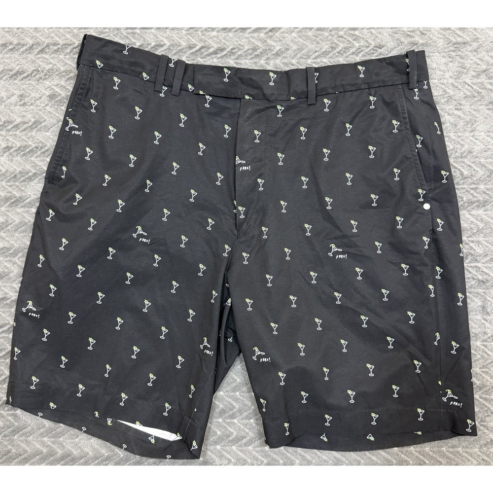 RLX Polo Ralph Lauren Golf Shorts Mens Size 36 Black Martini Print Performance